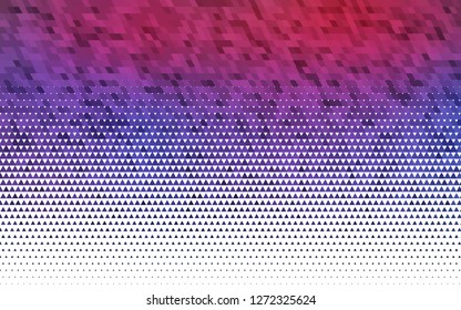 Light Blue, Red vector seamless background with triangles. Triangles on abstract background with colorful gradient. Pattern for design of fabric, wallpapers.