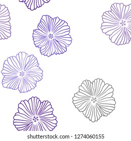 Light Blue, Red vector seamless doodle pattern with flowers. Brand new colored illustration with flowers. Pattern for design of fabric, wallpapers.