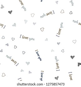 Light Blue, Red vector seamless texture with lovely hearts. Illustration with hearts in love concept for valentine's day. Pattern for carnival, festival romantic leaflets.