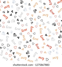 Light Blue, Red vector seamless pattern with phrase LOVE YOU, hearts. Illustration with phrase LOVE YOU, hearts for valentine's day. Design for wallpaper, fabric makers.