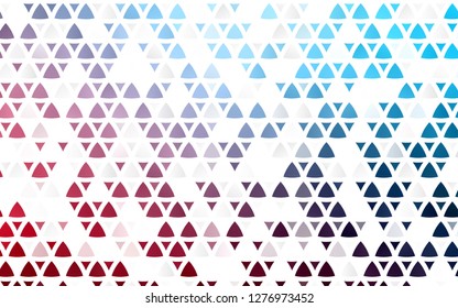 Light Blue, Red vector seamless cover in polygonal style. Abstract gradient illustration with triangles. Trendy design for wallpaper, fabric makers.