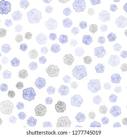 Light Blue, Red vector seamless elegant background with flowers. Colorful illustration in doodle style with flowers. Template for business cards, websites.