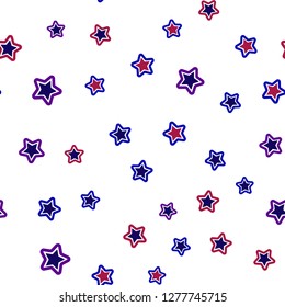 Light Blue, Red vector seamless pattern with christmas stars. Decorative shining illustration with stars on abstract template. Design for wallpaper, fabric makers.