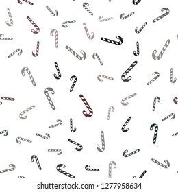 Light Blue, Red vector seamless template with sweet christmas sticks.