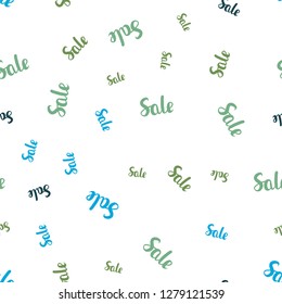 Light Blue, Red vector seamless cover with symbols of sales. Shining colorful illustration with isolated selling prices. Backdrop for ads, leaflets of Black Friday.
