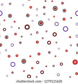Light Blue, Red vector seamless background with bubbles. Modern abstract illustration with colorful water drops. Pattern for design of window blinds, curtains.
