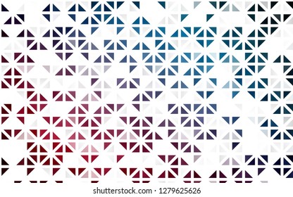 Light Blue, Red vector seamless cover in polygonal style. Abstract gradient illustration with triangles. Pattern for design of fabric, wallpapers.