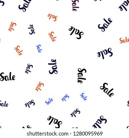 Light Blue, Red vector seamless texture with selling simbols. Colorful set of  percentage signs in simple style. Backdrop for ads, leaflets of Black Friday.