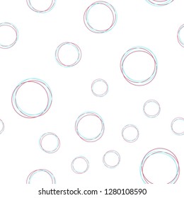 Light Blue, Red vector seamless texture with disks. Illustration with set of shining colorful abstract circles. Pattern for trendy fabric, wallpapers.