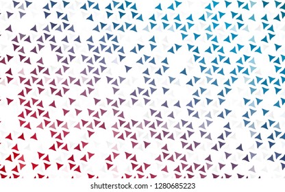 Light Blue, Red vector seamless backdrop with lines, triangles. Beautiful illustration with triangles in nature style. Pattern for design of fabric, wallpapers.
