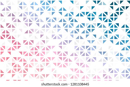 Light Blue, Red vector seamless layout with lines, triangles. Triangles on abstract background with colorful gradient. Trendy design for wallpaper, fabric makers.