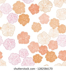 Light Blue, Red vector seamless natural pattern with flowers. Decorative design of flowers on white background. Design for wallpaper, fabric makers.