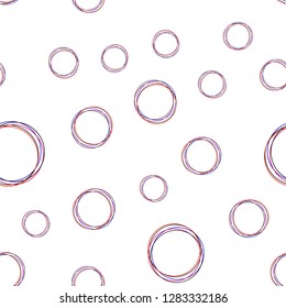 Light Blue, Red vector seamless pattern with spheres. Blurred decorative design in abstract style with bubbles. Texture for window blinds, curtains.