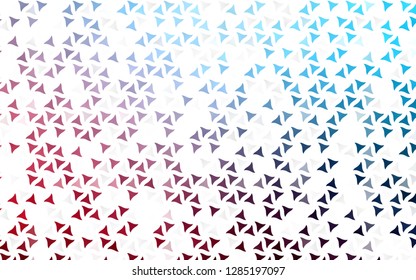 Light Blue, Red vector seamless texture in triangular style. Illustration with set of colorful triangles. Pattern for design of window blinds, curtains.