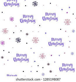 Light Blue, Red vector seamless layout with bright snowflakes. Glitter abstract illustration with crystals of ice. Design for textile, fabric, wallpapers.