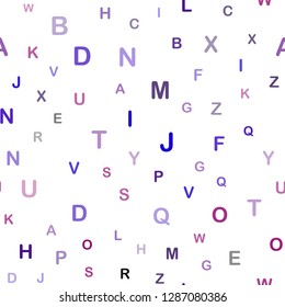 Light Blue, Red vector seamless pattern with ABC symbols. Shining illustration with ABC symbols on abstract template. Pattern for trendy fabric, wallpapers.