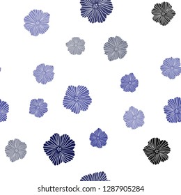 Light Blue, Red vector seamless abstract backdrop with flowers. Colorful illustration in doodle style with flowers. Design for wallpaper, fabric makers.