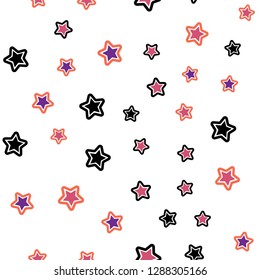 Light Blue, Red vector seamless background with colored stars. Decorative shining illustration with stars on abstract template. Design for textile, fabric, wallpapers.
