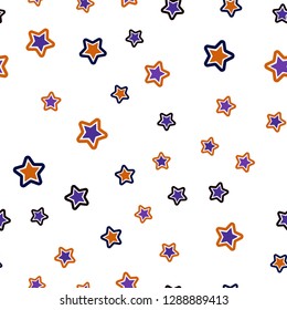 Light Blue, Red vector seamless texture with beautiful stars. Decorative shining illustration with stars on abstract template. Pattern for trendy fabric, wallpapers.