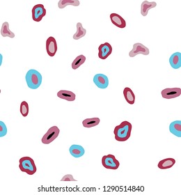 Light Blue, Red vector seamless template with circles. Abstract illustration with colored bubbles in nature style. Pattern for design of fabric, wallpapers.