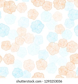 Light Blue, Red vector seamless natural pattern with flowers. Flowers with gradient on white background. Design for textile, fabric, wallpapers.