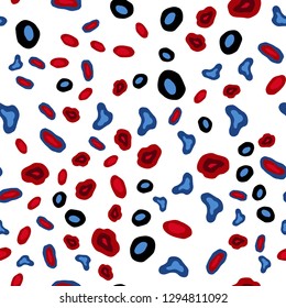 Light Blue, Red vector seamless template with circles. Glitter abstract illustration with blurred drops of rain. Trendy design for wallpaper, fabric makers.