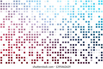 Light Blue, Red vector seamless pattern in square style. Glitter abstract illustration with rectangular shapes. Template for business cards, websites.