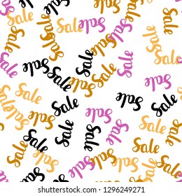 Light Blue, Red vector seamless cover with symbols of 70, 90 % sales. Illustration with signs of sales on abstract template. Template for season sales, shopping ads.