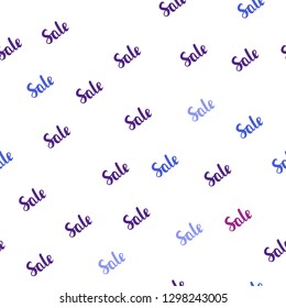 Light Blue, Red vector seamless background with words of sales. Colored words of sales with gradient on white background. Backdrop for super sales on Black Friday.