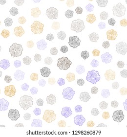 Light Blue, Red vector seamless elegant background with flowers. Brand new colored illustration with flowers. Texture for window blinds, curtains.