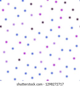 Light Blue, Red vector seamless background with xmas snowflakes. Colorful snowflakes with gradient on abstract background. Template for business cards, websites.