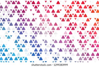 Light Blue, Red vector seamless backdrop with lines, triangles. Illustration with set of colorful triangles. Template for business cards, websites.