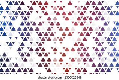 Light Blue, Red vector seamless backdrop with lines, triangles. Beautiful illustration with triangles in nature style. Pattern for design of window blinds, curtains.