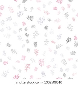 Light Blue, Red vector seamless elegant wallpaper with leaves, branches. Abstract illustration with leaves, branches in doodles style. Pattern for design of window blinds, curtains.