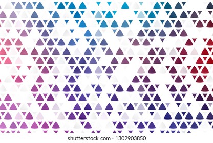 Light Blue, Red vector seamless pattern in polygonal style. Triangles on abstract background with colorful gradient. Pattern for design of fabric, wallpapers.