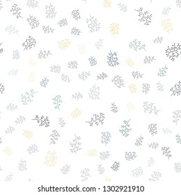 Light Blue, Red vector seamless doodle template with leaves, branches. Colorful abstract illustration with leaves in doodle style. Template for business cards, websites.