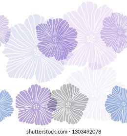 Light Blue, Red vector seamless elegant template with flowers. Flowers with gradient on white background. Template for business cards, websites.