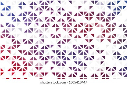 Light Blue, Red vector seamless template with crystals, triangles. Glitter abstract illustration with triangular shapes. Pattern for design of window blinds, curtains.