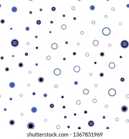 Light Blue, Red vector seamless layout with circle shapes. Modern abstract illustration with colorful water drops. Pattern for design of window blinds, curtains.