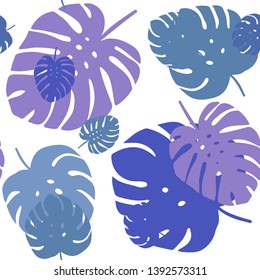 Light Blue, Red vector seamless doodle backdrop with leaves. Sketchy doodles with leaves on blurred background. Texture for window blinds, curtains.