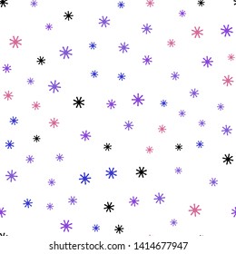Light Blue, Red vector seamless layout with bright snowflakes. Modern geometrical abstract illustration with snowflakes. Design for textile, fabric, wallpapers.