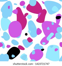 Light Blue, Red vector seamless pattern with spheres. Blurred decorative design in abstract style with bubbles. Design for textile, fabric, wallpapers.