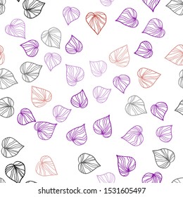 Light Blue, Red vector seamless doodle layout with leaves. Doodle illustration of leaves in Origami style with gradient. Design for textile, fabric, wallpapers.