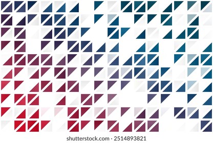 Azul claro, modelo de vetor vermelho sem costura com cristais, triângulos. Ilustração abstrata brilhante com formas triangulares. Padrão para tecido moderno, papéis de parede.
