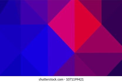 Light Blue, Red vector shining triangular cover. Creative geometric illustration in Origami style with gradient. Brand-new design for your business.
