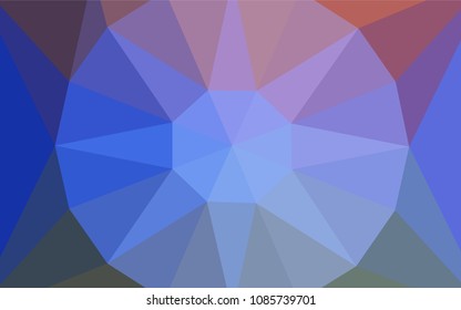 Light Blue, Red vector shining triangular cover with a gem in a centre. Polygonal abstract illustration with gradient. Pattern for a brand book's backdrop.