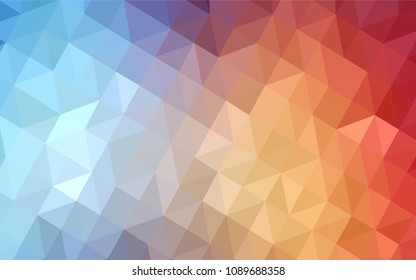 Light Blue, Red vector shining triangular backdrop. Colorful abstract illustration with triangles. Triangular pattern for your design.
