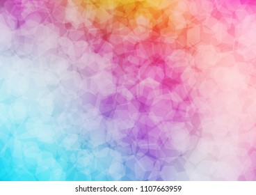 Light Blue, Red vector shining hexagonal pattern. Creative illustration in halftone style with gradient. The template can be used as a background for cell phones.