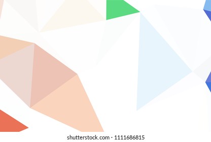 Light Blue, Red vector shining triangular layout. Shining polygonal illustration, which consist of triangles. Triangular pattern for your design.
