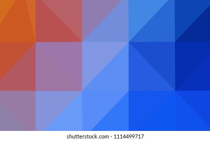 Light Blue, Red vector shining triangular cover. Geometric illustration in Origami style with gradient.  The template for cell phone's backgrounds.